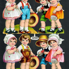 PZB 33591 - Kiiltokuva-arkki - Kauniit vanhanaikaiset lapset - pikkukuva 1