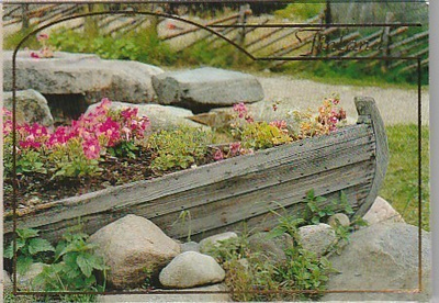POSTIKORTTI Maisema + vene, Finland-tunnus