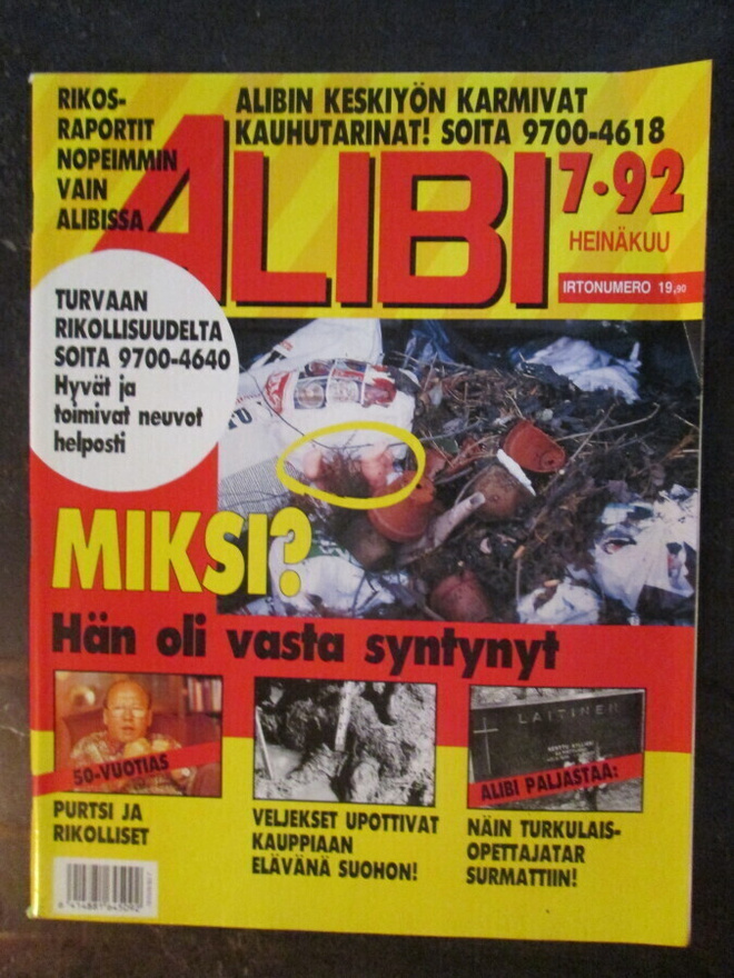 ALIBI LEHTI  7 / 1992 KATSO SISÄLTÖ KUVISTA 2 JA 3