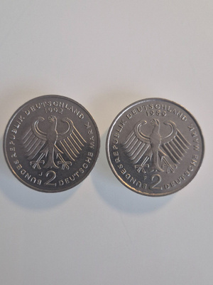 Saksa 2 markkaa 1992 ja 1989 (14518)