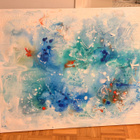 Iso abstrakti taulu 80 × 100 cm – käsintehty taide - pikkukuva 3