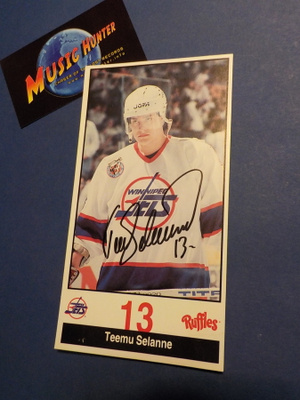 TEEMU SELÄNNE NIMIKIRJOITUS PROMOKORTISSA
