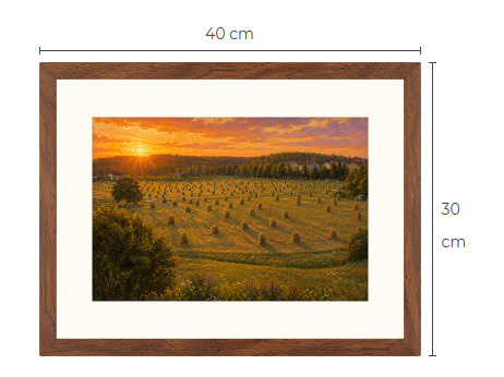 Uusi Peltomaisema art print kehystetty 30 cm x 40 cm