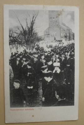 Turku, juhlakulkue Tuomiokirkon edessä 1907, mv pk, p. 1911
