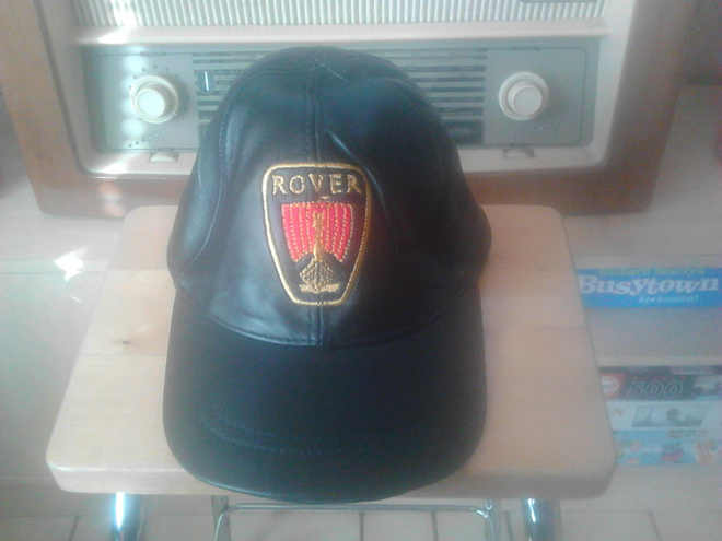 Rover - Musta nahkainen lippalakki - uusi !!
