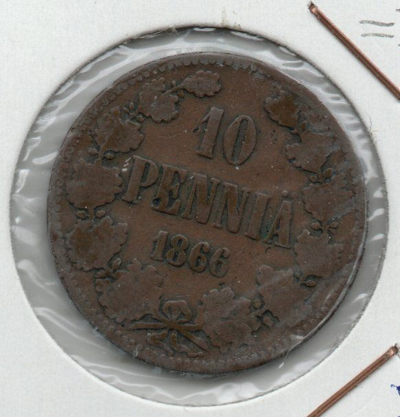 10 penniä 1866