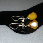Vintage desing hopea korvakorut meripihka Amber HGL 813H - pikkukuva 4