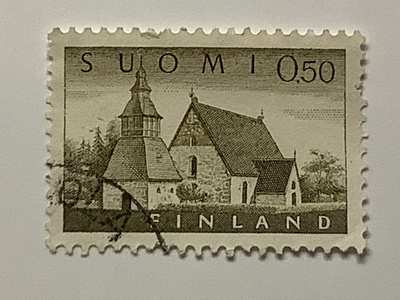 559 / 1963 M63 Lammin kirkko 0,50 mk o leimattu