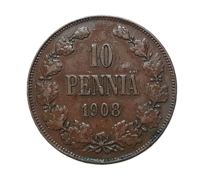 10 Penniä 1908