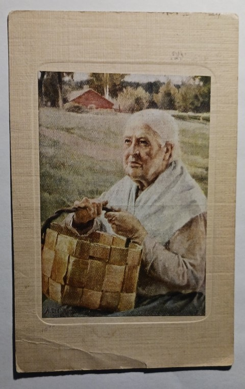 Albert Edelfelt: Vanha nainen pärekoppa sylissään, p. 1930