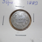 50  penniä  1889  Hopeaa   rahakehyksessä   Kl 7-8 - pikkukuva 1