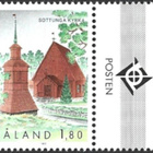 Ål 1993 Sottungan kirkko 1,80 mk välilöpari logo ** LaPe 078 - pikkukuva 1