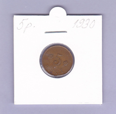 5 p v.1930 KM#22