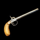 Isokaliiperinen pitkäpiippuinen nallilukkopistooli, n. 1850 - pikkukuva 1