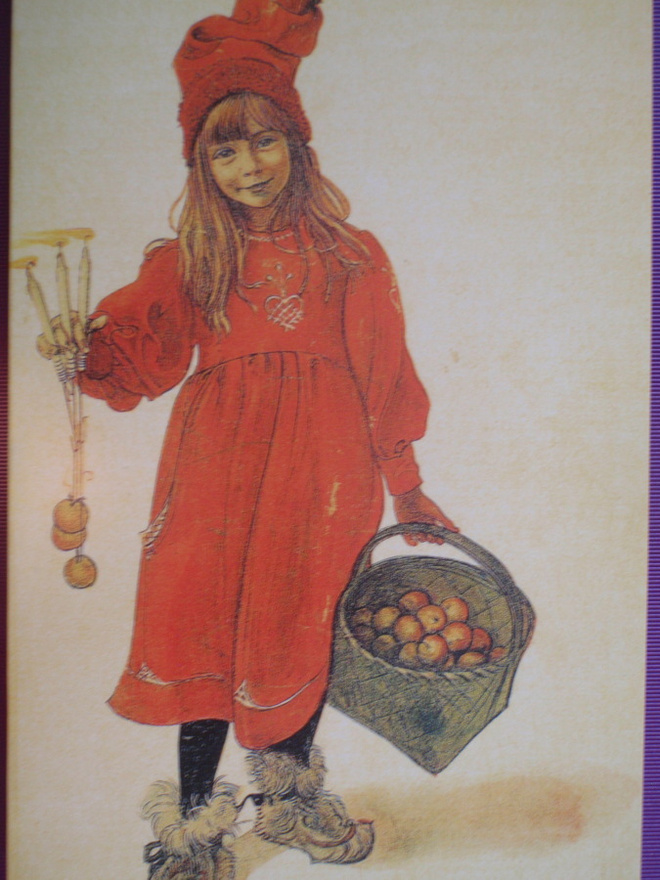 Carl Larsson tytöllä omenakori tk