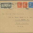 M30 1935 lentokirje New Yorkiin, lentomaksu vain Euroopassa - pikkukuva 1