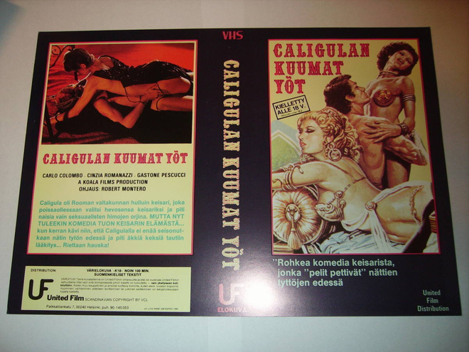 Vhs kansipaperi Fix - CALIGULAN KUUMAT YÖT  (Sis.postikulut)