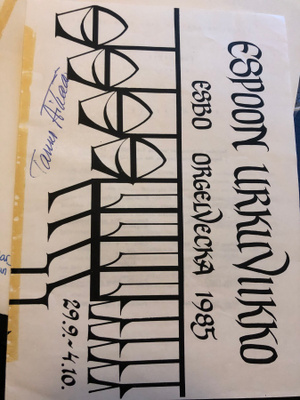 Tauno Äikää nimikirjoitus konserttilehtisessä