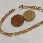 21k kullattu Kanadalainen Solid Figaro Link Chain rannekoru - pikkukuva 3