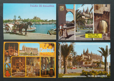 Mallorca 4 kpl kulkematonta postikorttia, Vintage!