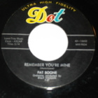 7" PAT BOONE - Remember you're mine - single rock & roll EX- - pikkukuva 2