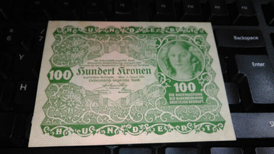 Austria Itävalta 1000 Kronen1922 P77 XF-aUNC
