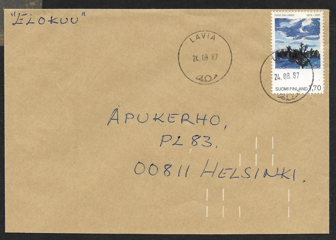Postil. - Ateneum 1987 (LAPE 1024) Lavia 24.8.1987