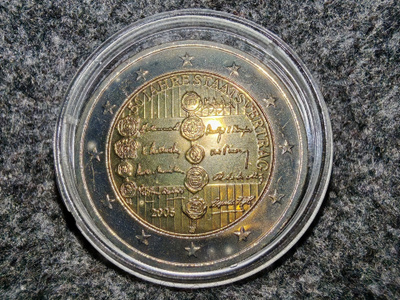 2 € Itävalta 2005 Valtiosopimus 50 vuotta