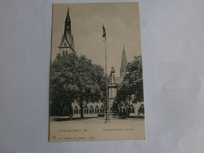 Freiburg i Br. Berthold Schwarzin patsas, mv pk, ei p.