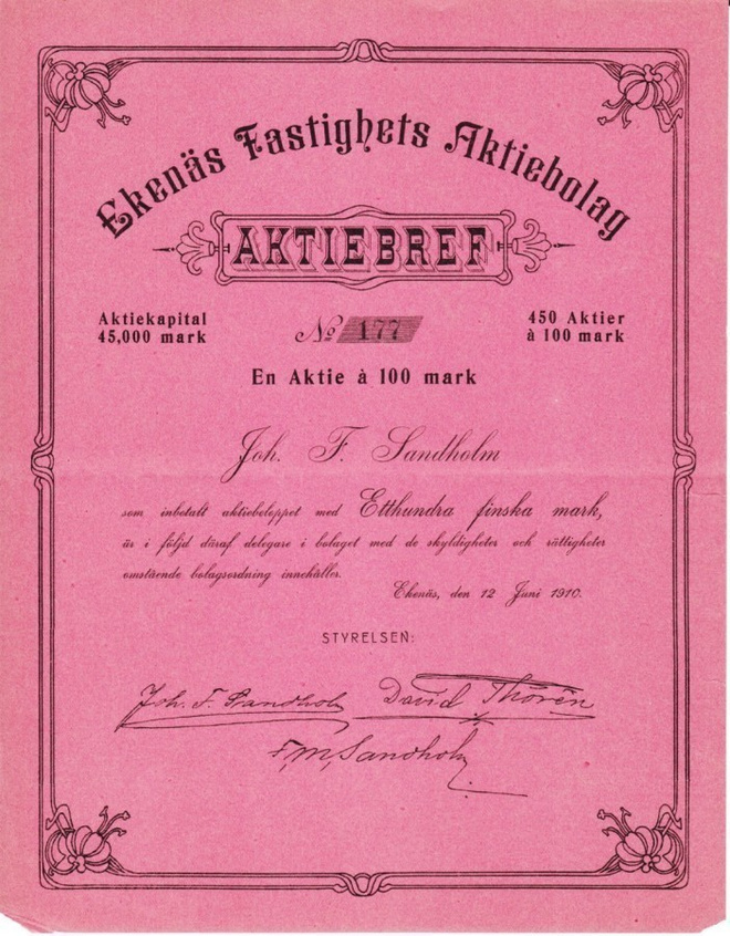OKK 1910 Ekenäs Fastighets ab, Tammisaari