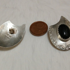 Vintage design hopea onxy kivi korvakorut RH sterling 925 - pikkukuva 4