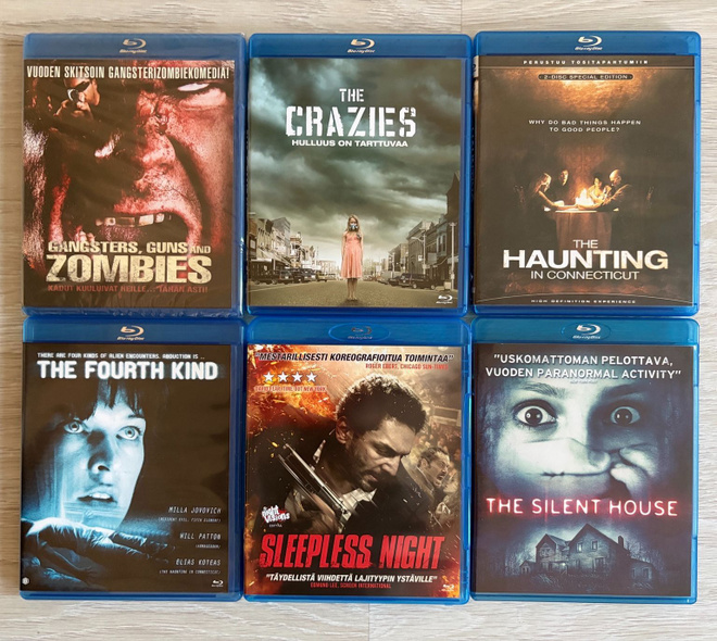 6x Blu-ray kauhua: The Crazies, The Fourth Kind ym.