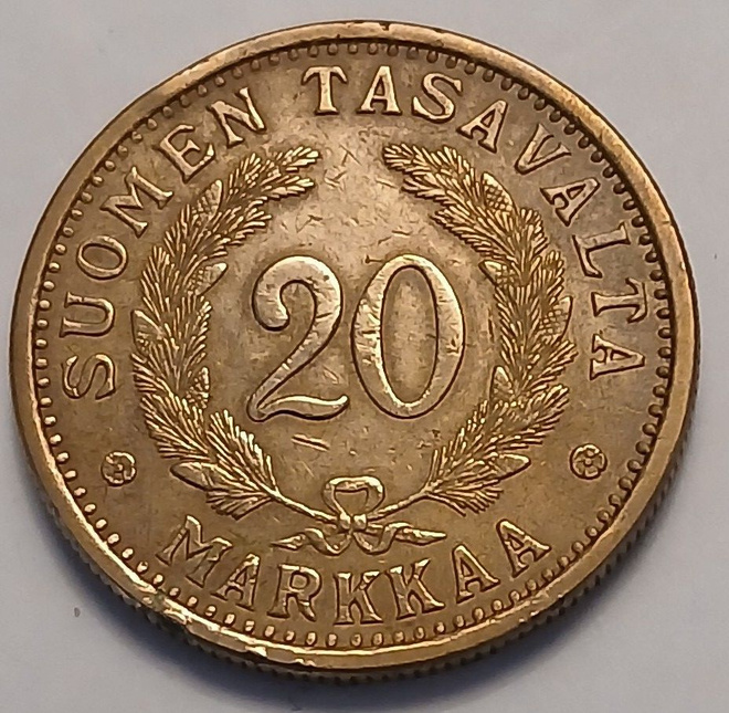 Alumiinipronssi 20 markka vuodelta 1935.