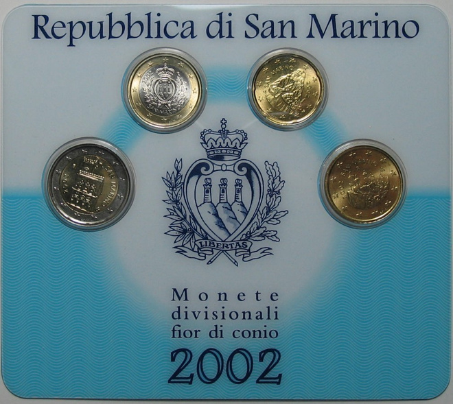 San marino  minikit  20c -  2euro 2002 BU laatu
