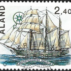 Åland 1988 Purjelaivoja 2,40 mk EP Lape 029 alareuna LOISTO - pikkukuva 1