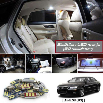 Audi S8 (D3) Sisätilan LED-sarja 18-osainen
