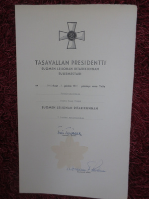 Tasavallan Presidentti SLR Suurmestari M- Kirja 1-Luokan R