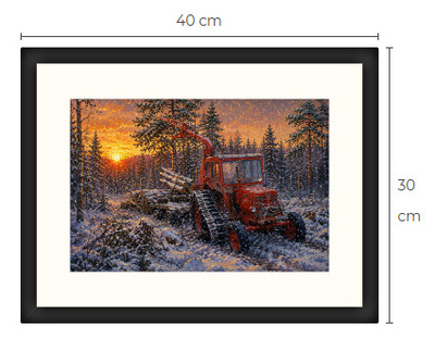 Uusi Metsäkone traktori art print 30 cm x 40 cm