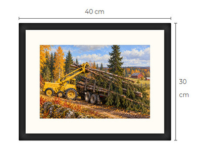 Uusi BM Volvo metsäkone traktori art print 30 cm x 40 cm