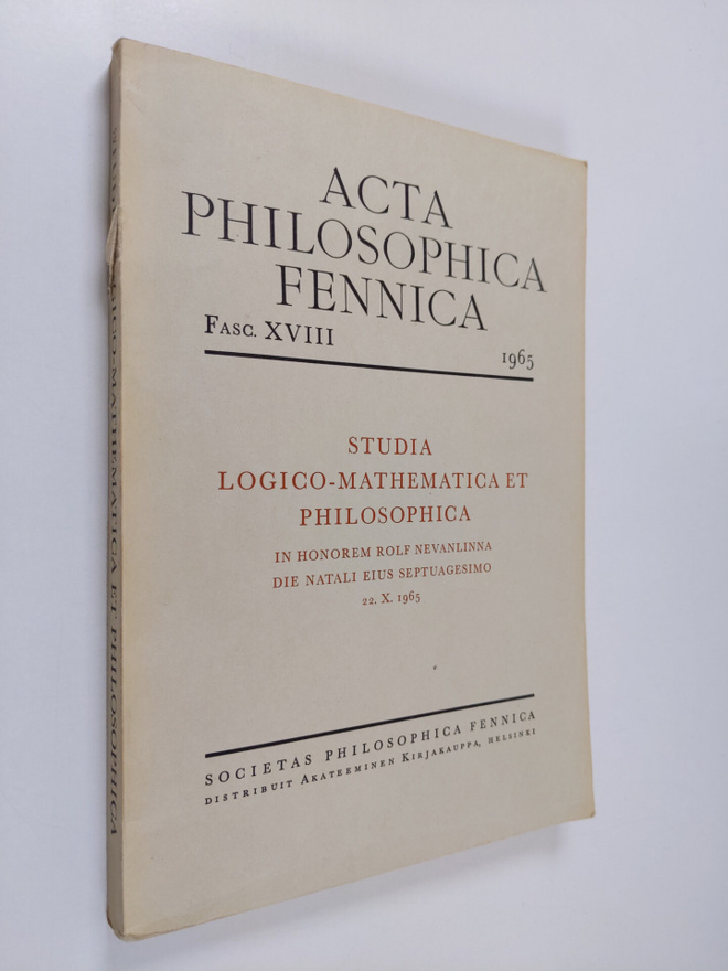 Rolf Nevanlinna : Studia logico-mathemathica et philosoph...