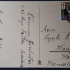 Vanha joulukortti, paimen ja enkelit, TUB joulumerkki v 1938 - pikkukuva 2