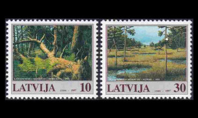 Latvia 465-6 ** Luonnonsuojelualueita (1997)