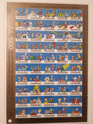 Tanska joulumerkkiarkki 1990