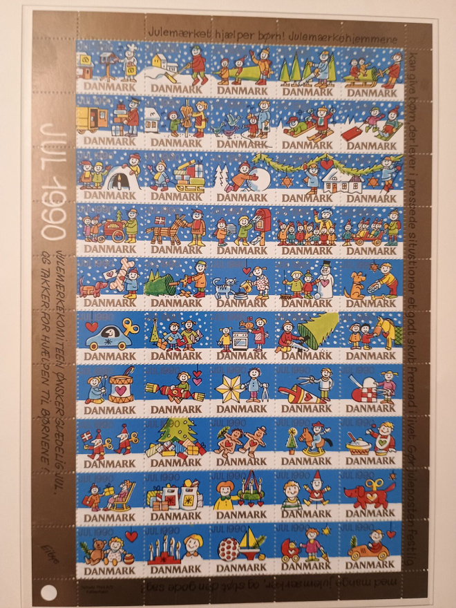 Tanska joulumerkkiarkki 1990