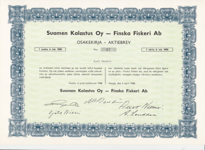 OKK 1968 Suomen Kalastus Oy, Hanko