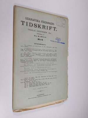 Geografiska föreningens tidskrift 1891 : tredje årgången ...