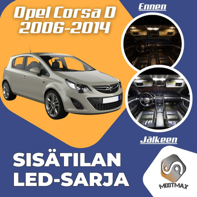 Opel Corsa D Sisätilan LED-sarja 11-osainen