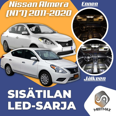 Nissan Almera (N17) Sisätilan LED-sarja 5-osainen