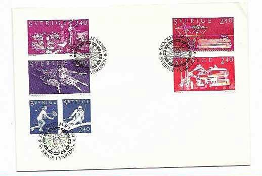RUOTSI Mi 1160-65 sarja LUETT. 3€ FDC 6€
