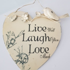 Peltikyltti - peltinen Ovikyltti - Live - Laugh - Love - pikkukuva 5